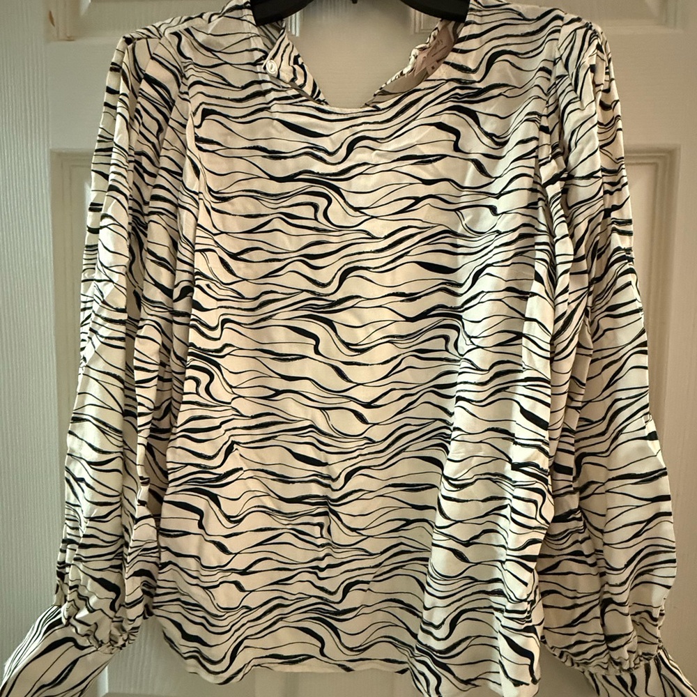 Philosophy Black and White Zebra Print Blouse
